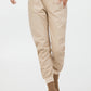 Faux Leather Ultimate Joggers | Beige