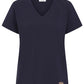 Luella Navy Cotton V-Neck T-Shirt 