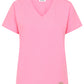Luella Pink Cotton V-Neck T-Shirt 
