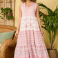 Luella Naomi Sleeveless Cotton Dress in Pink and White