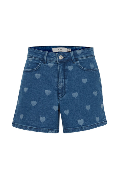 Ichi Ihpiper Shorts | Light Blue Washed Denim