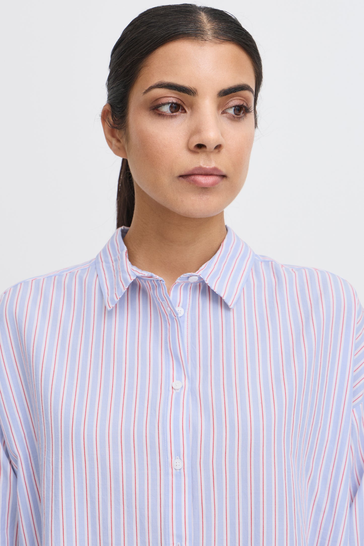 Ichi Janex Shirt | Blue Multi Stripe