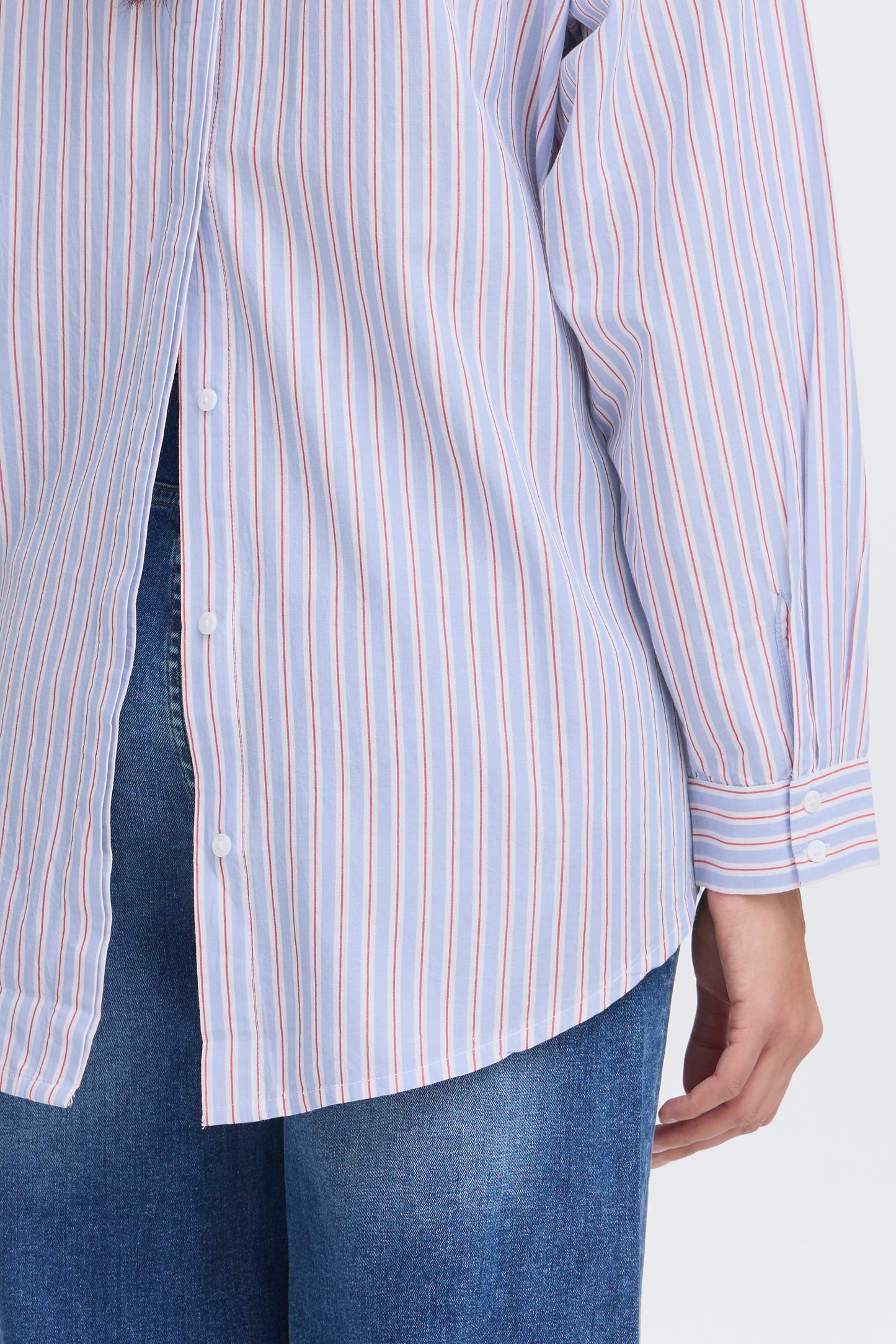 Ichi Janex Shirt | Blue Multi Stripe