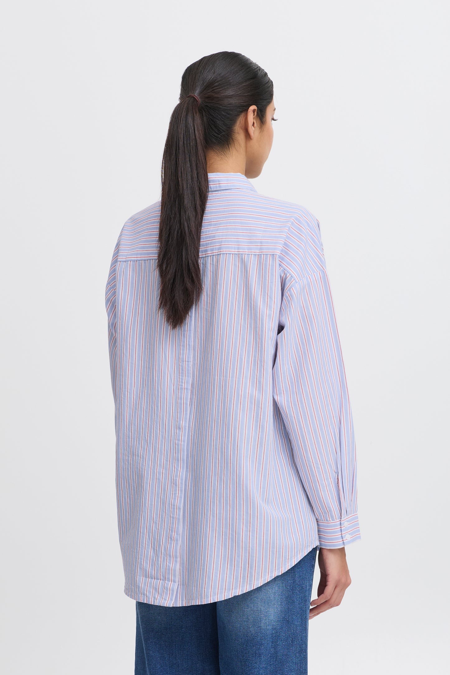 Ichi Janex Shirt | Blue Multi Stripe