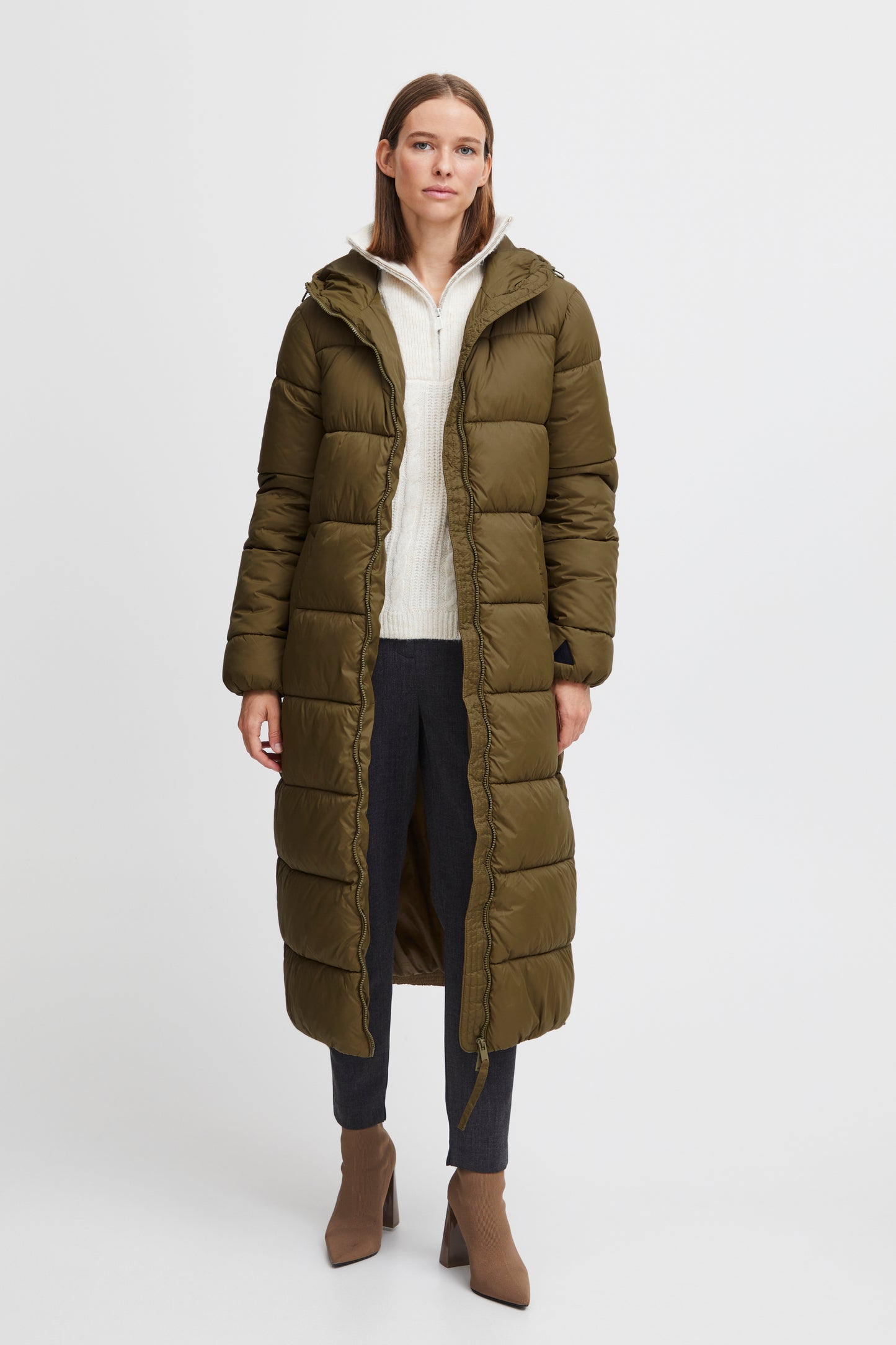 B Young Bybomina Long Coat | Military Olive