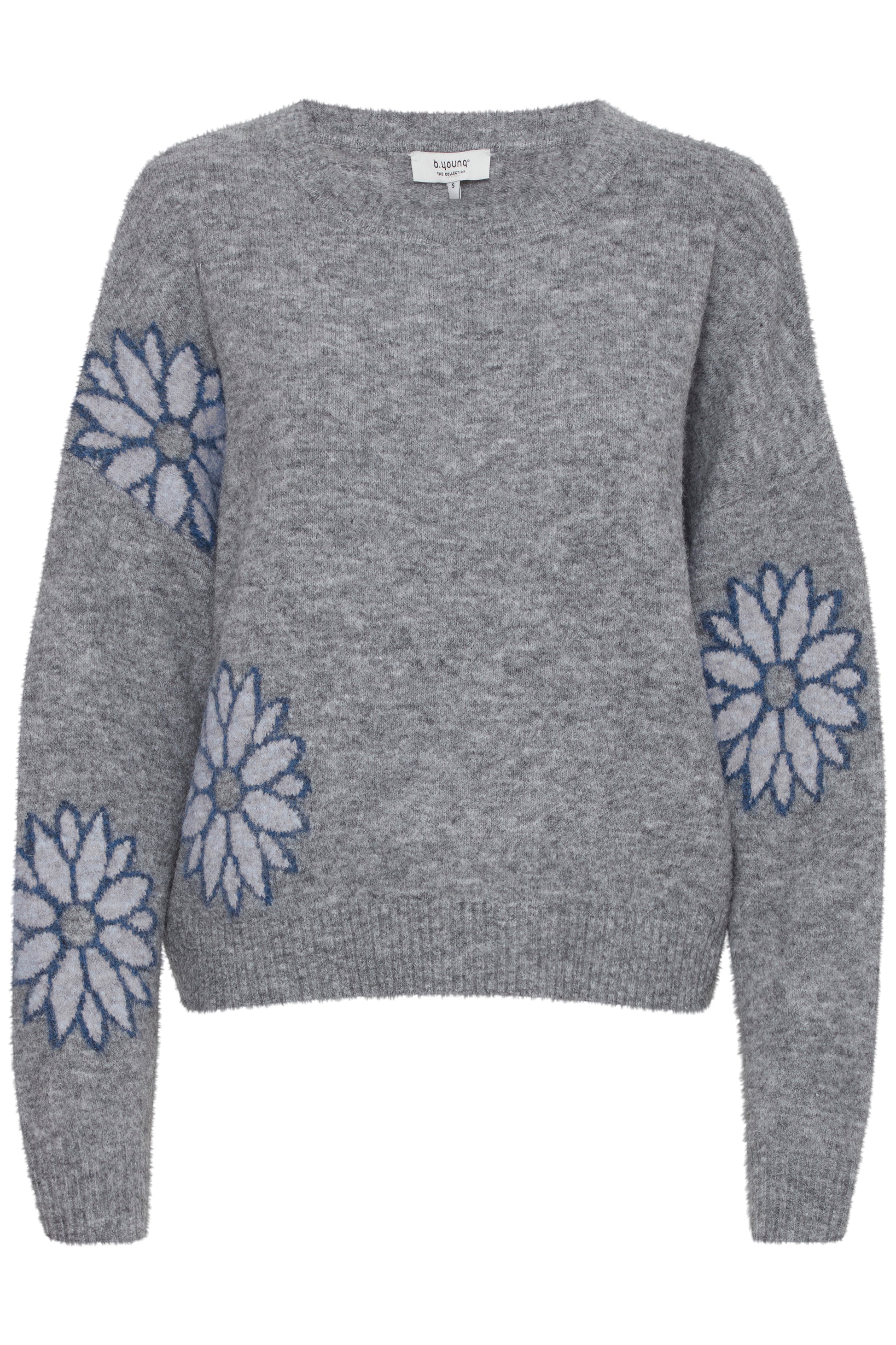 B Young ByOmea Jumper | Mid Grey Melange