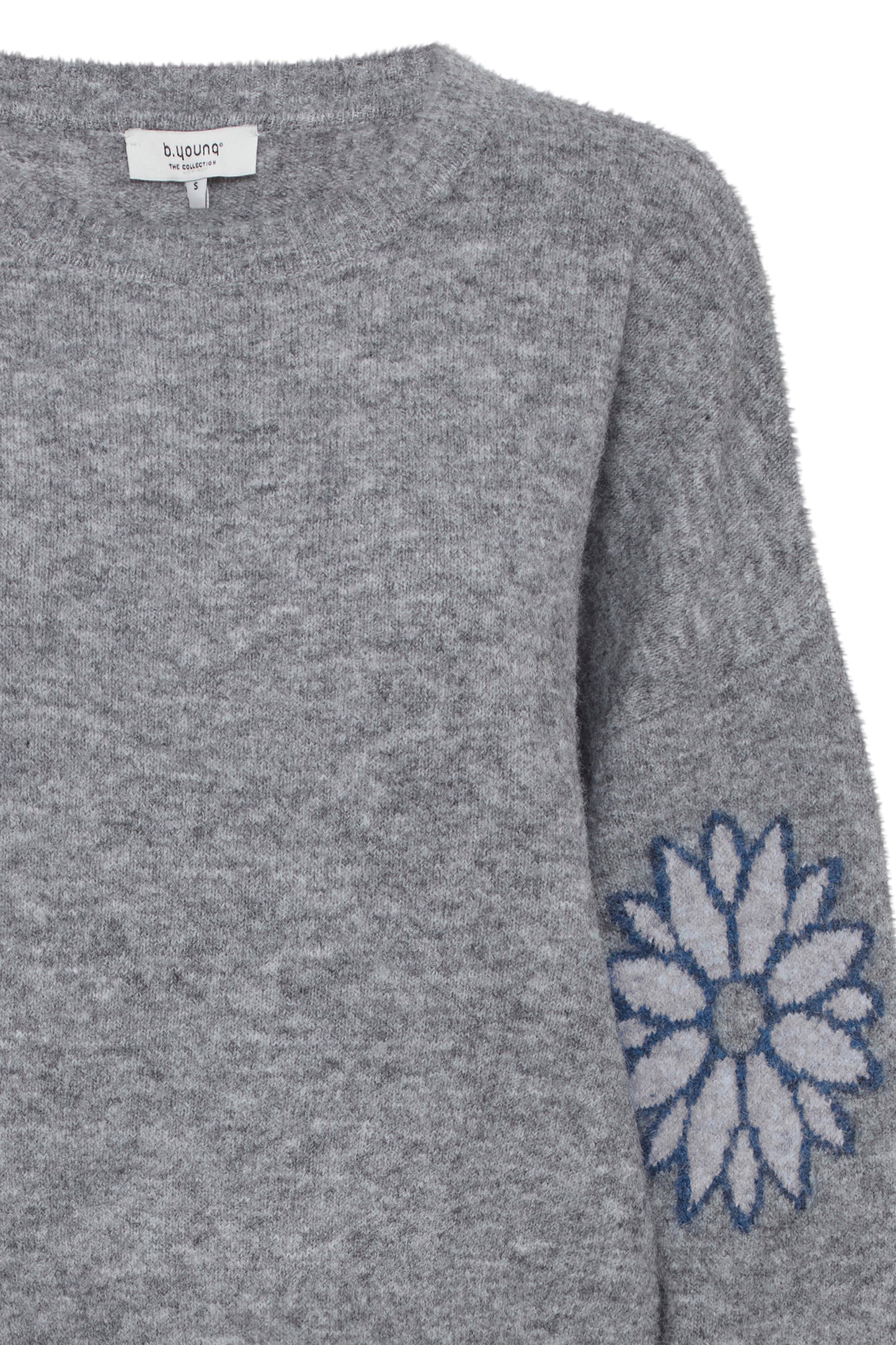 B Young ByOmea Jumper | Mid Grey Melange