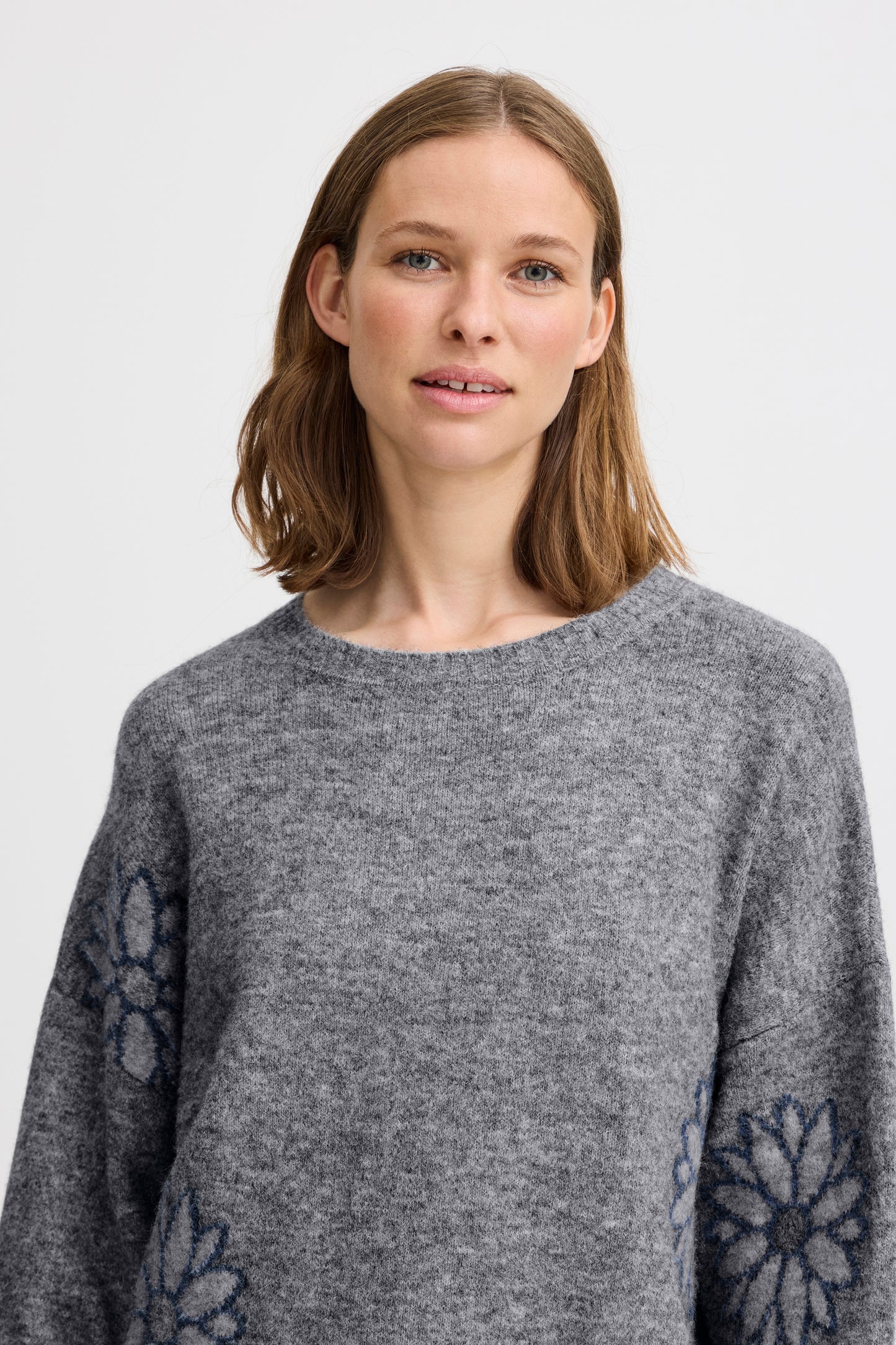 B Young ByOmea Jumper | Mid Grey Melange