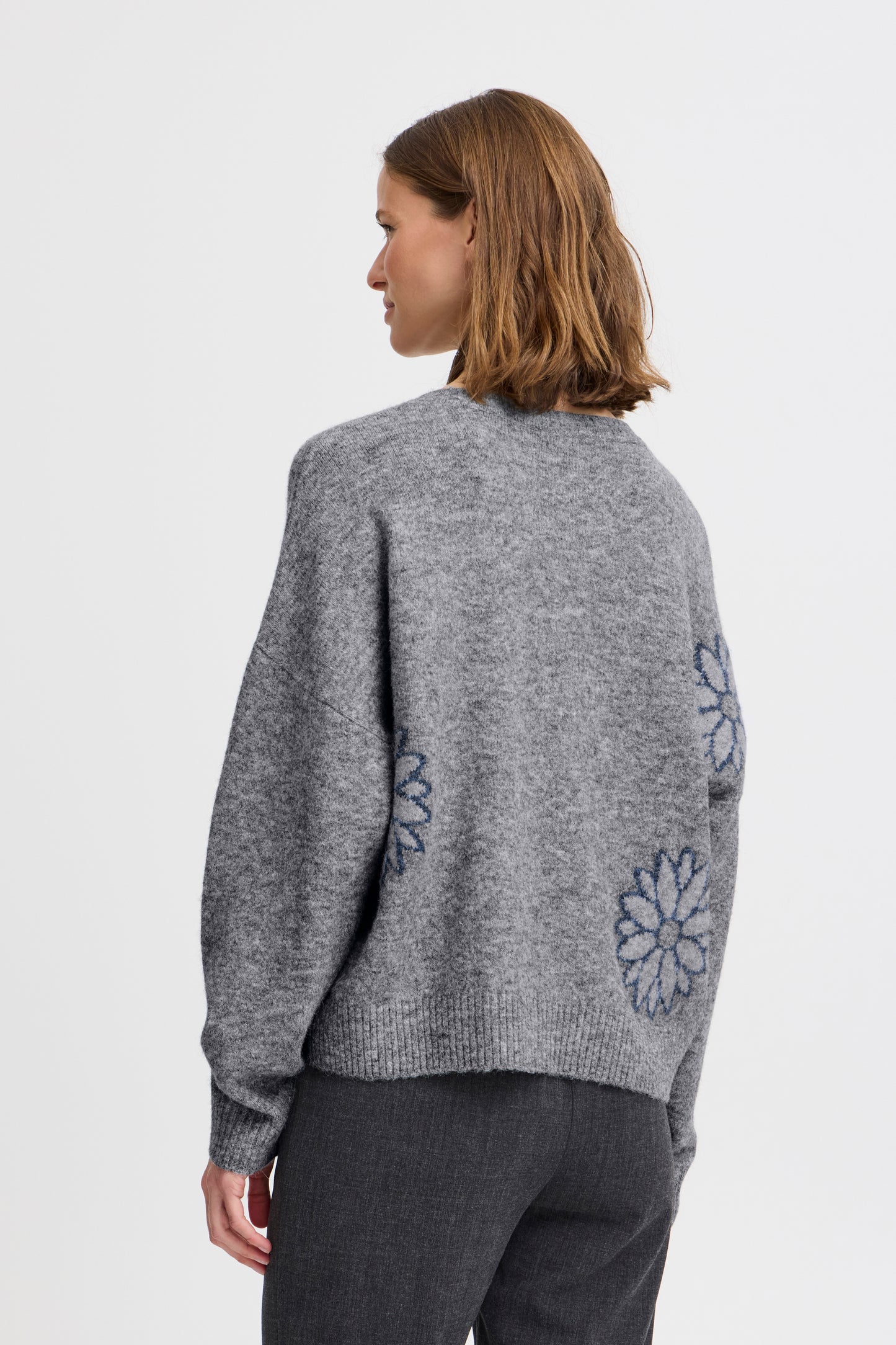 B Young ByOmea Jumper | Mid Grey Melange