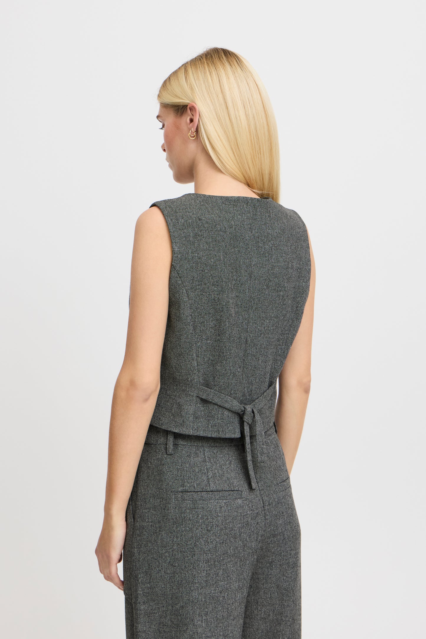 B Young ByEtona Waistcoat | Mid Grey Melange