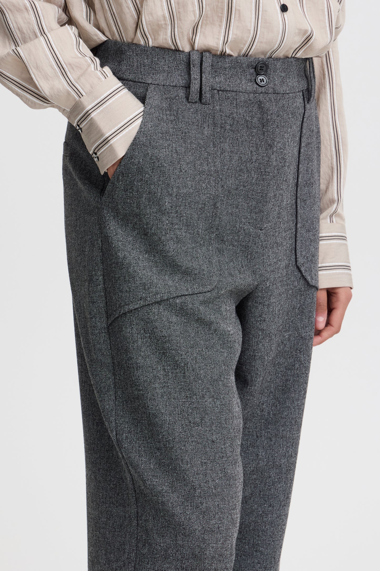 B Young ByEtona Pants | Mid Grey Melange