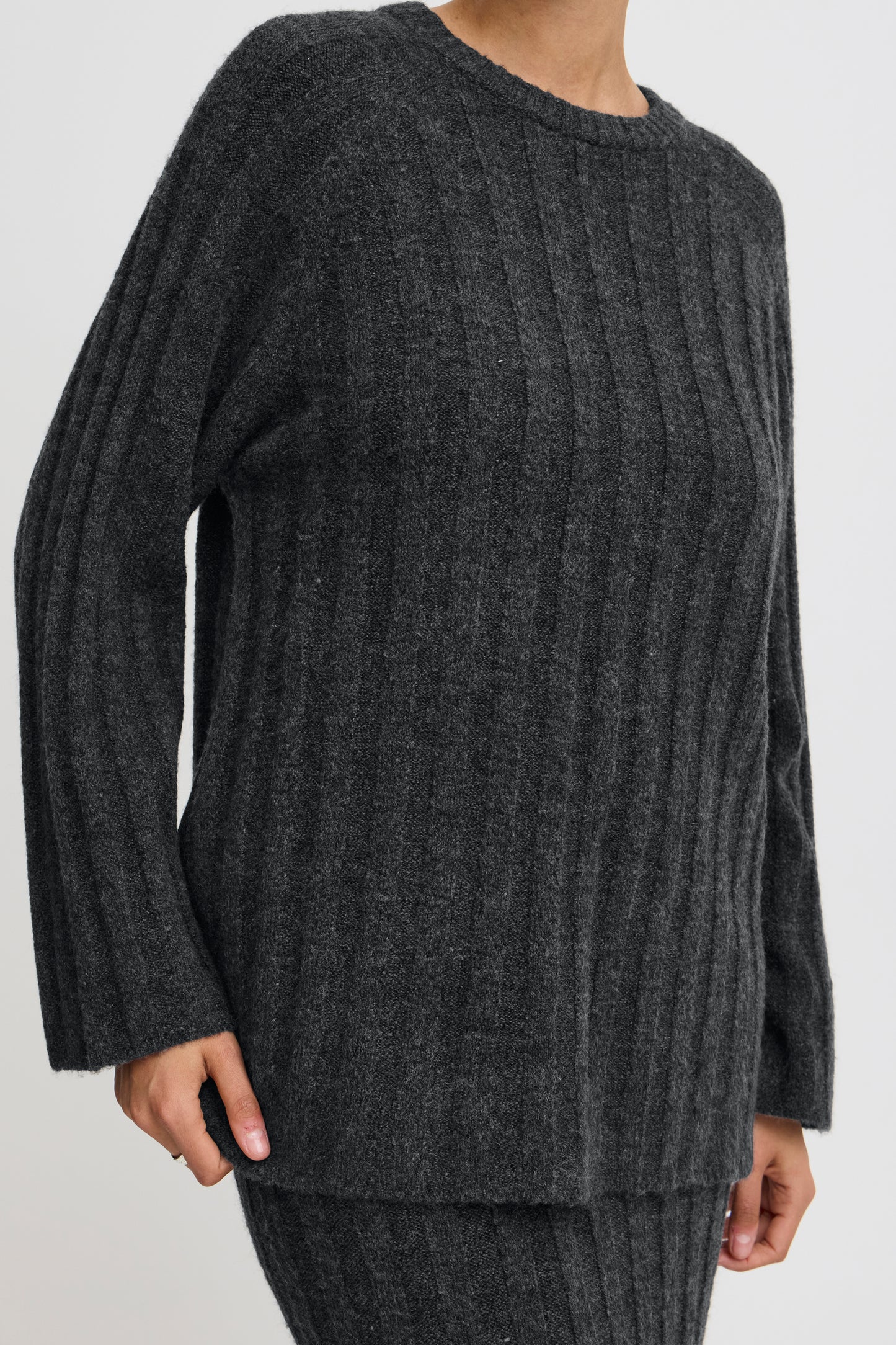 B Young Marianne Jumper | Dark Grey Melange