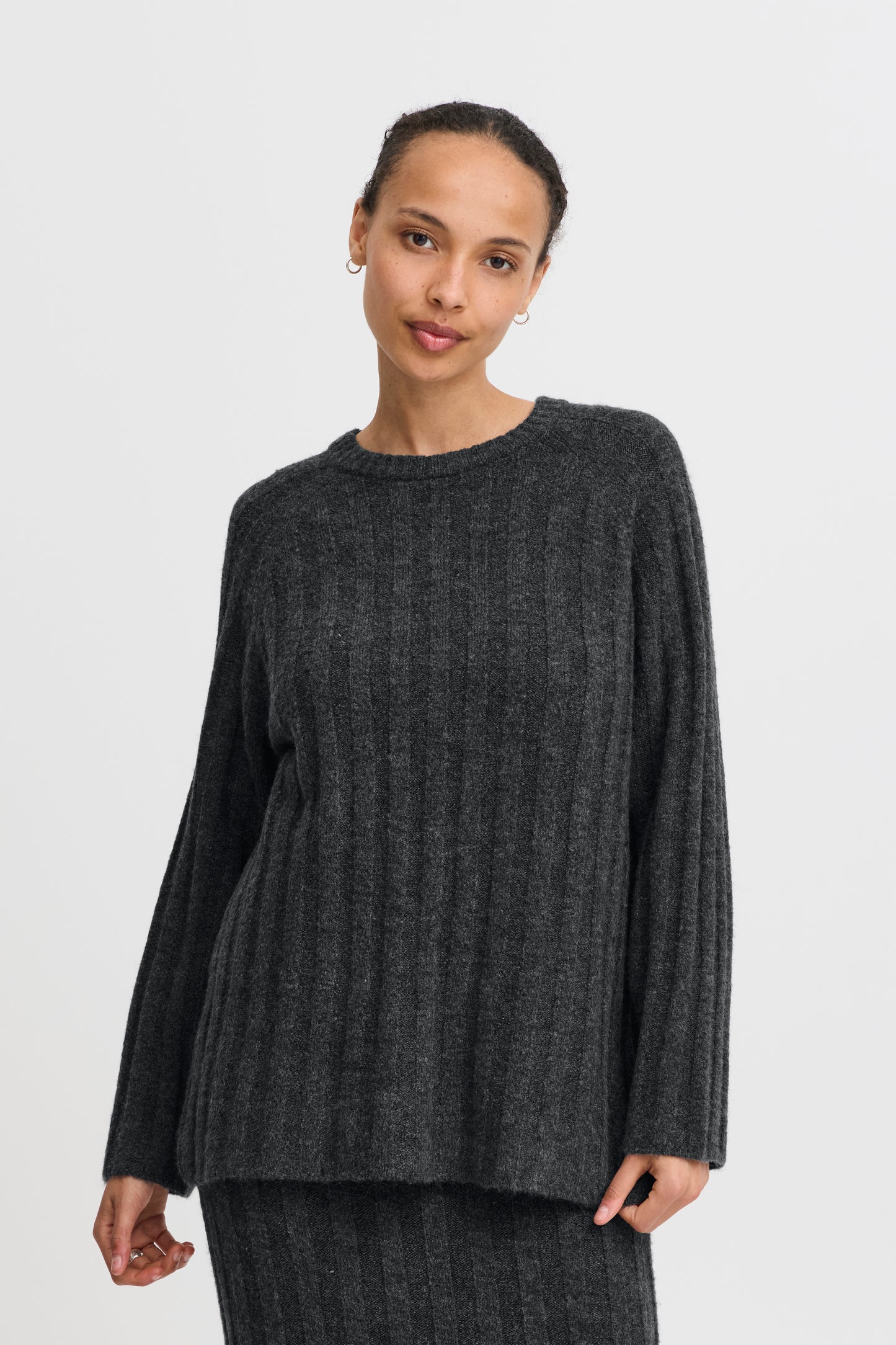 B Young Marianne Jumper | Dark Grey Melange