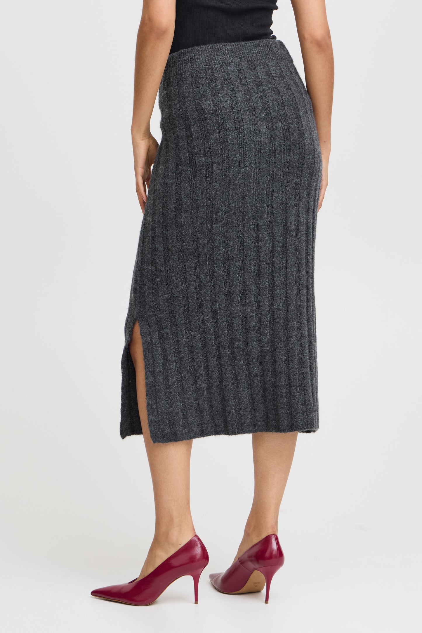 B Young Marianne Slim Skirt | Dark Grey Melange