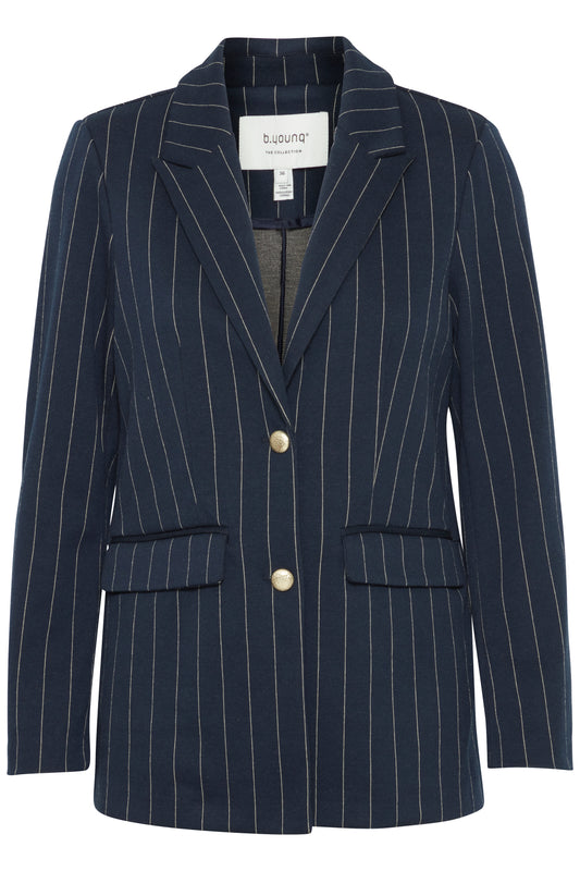 B Young ByRowan Stripe Blazer | Navy Mix