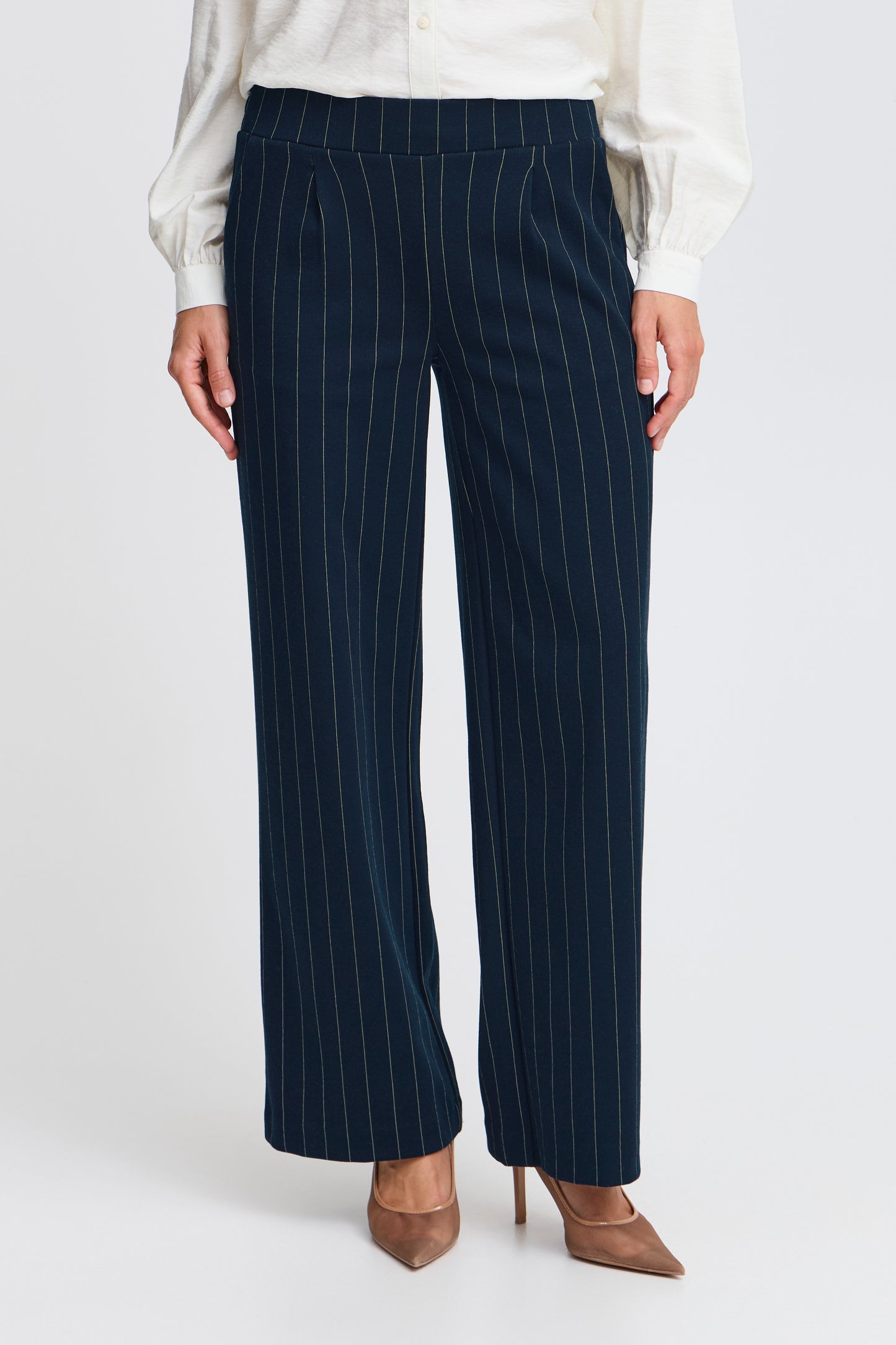 B Young ByRowan Stripe Pant | Navy Mix