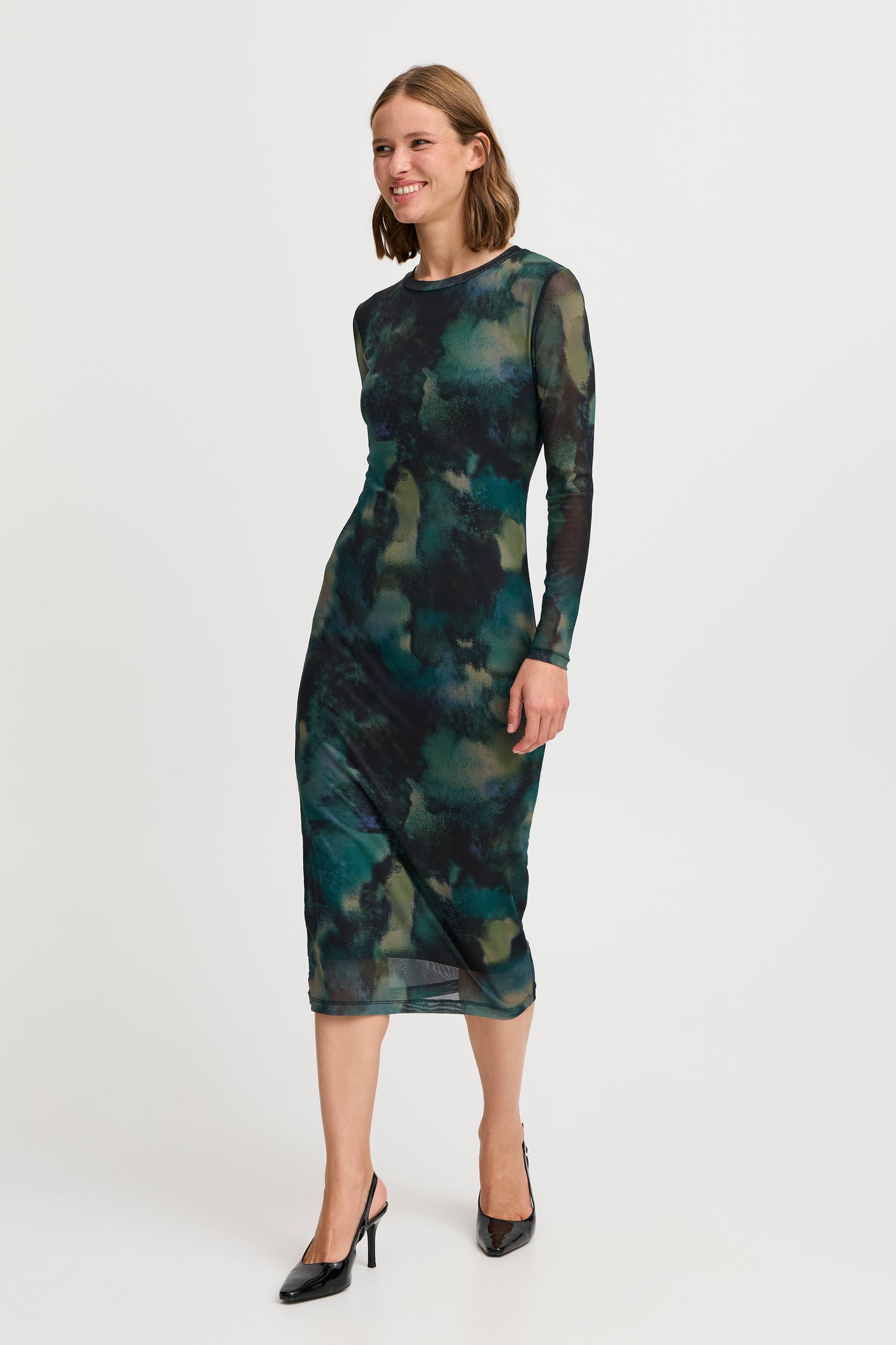 B Young ByPaloma Mesh Dress | Birch Blur Mix