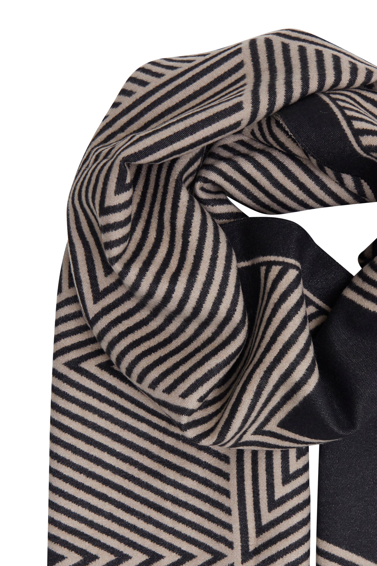 B Young Bavibi Geometric Scarf | Black Mix