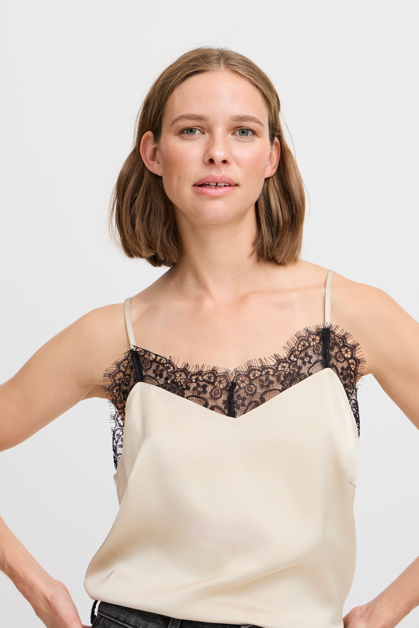 B Young ByFlair Lace Cami | Cement