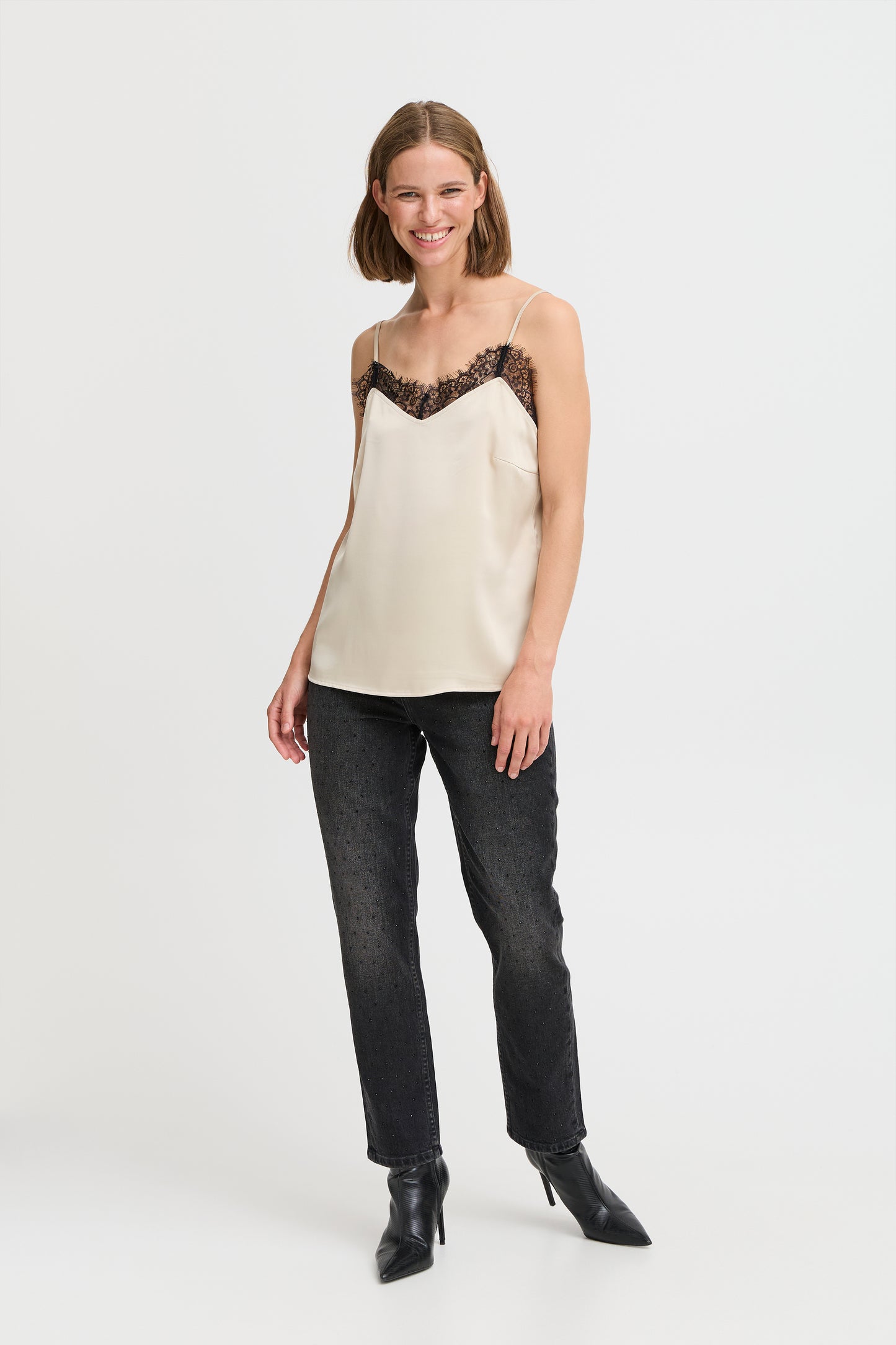 B Young ByFlair Lace Cami | Cement