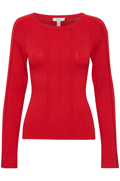 B Young ByMobbe Raglan Jumper | Haute Red