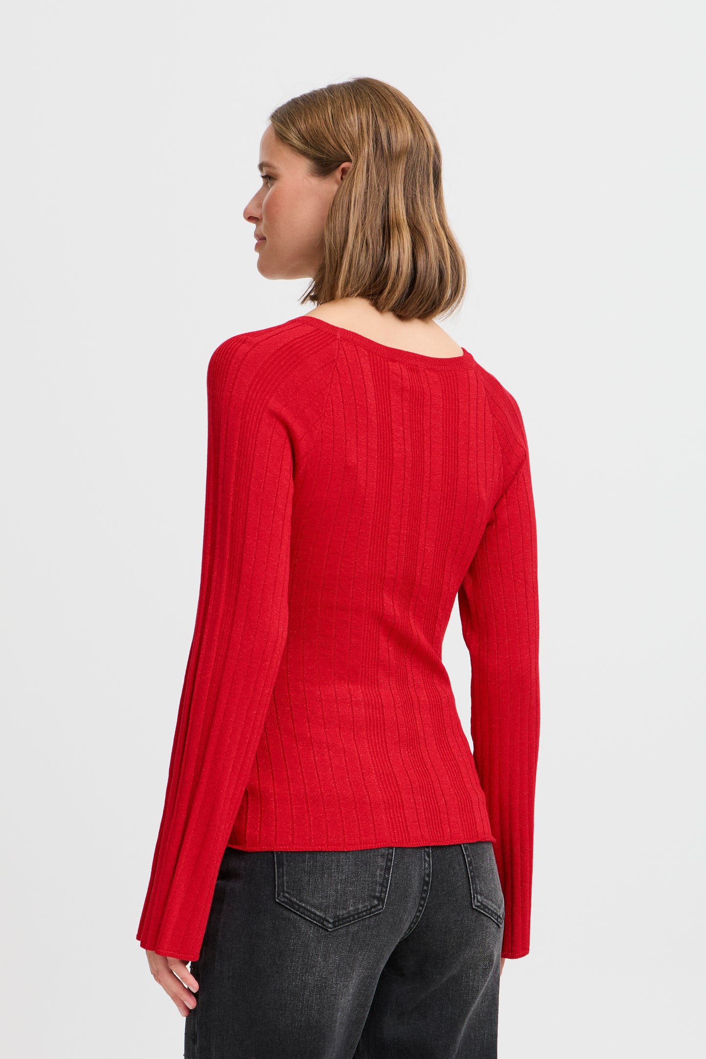 B Young ByMobbe Raglan Jumper | Haute Red