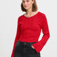 B Young ByMobbe Raglan Jumper | Haute Red