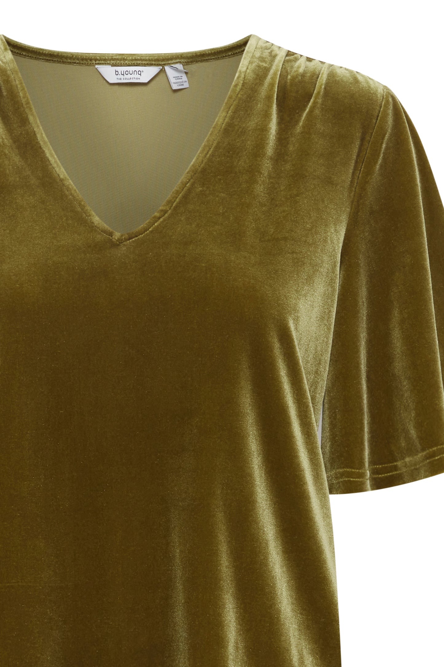 B Young ByPerlina V-Neck Top | Fir Green