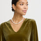 B Young ByPerlina V-Neck Top | Fir Green