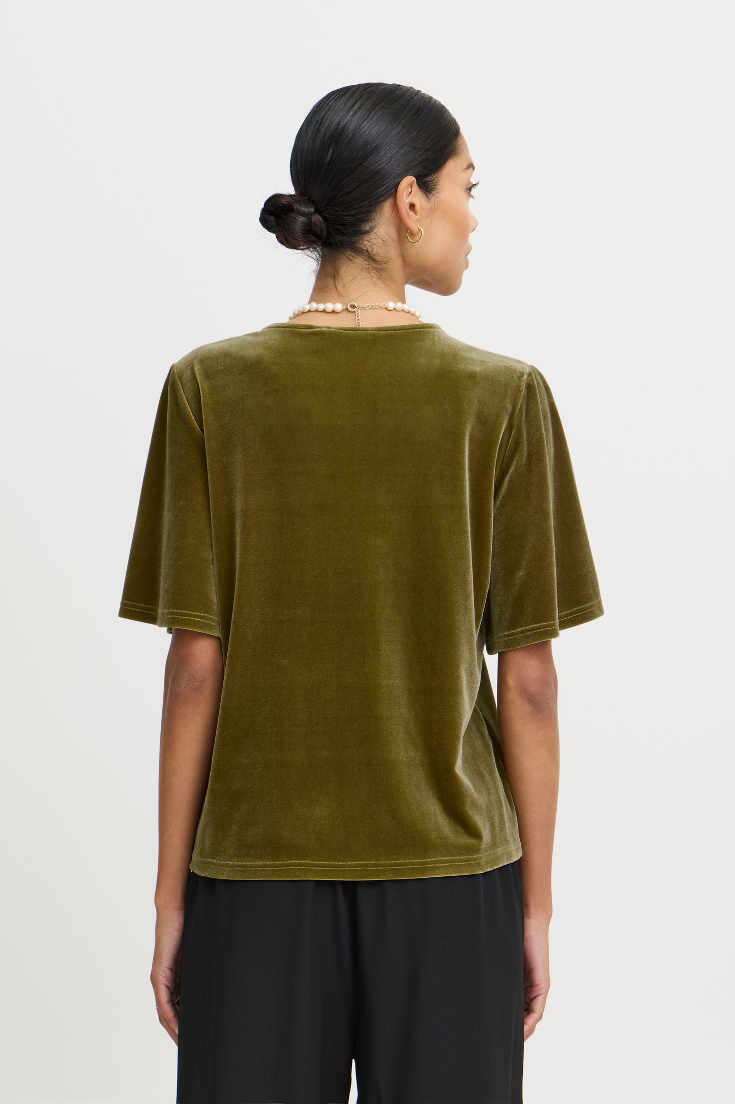 B Young ByPerlina V-Neck Top | Fir Green