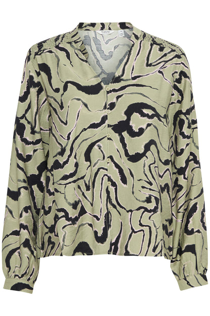 B Young Byihamma Smock Blouse | Tea Abstract Animal