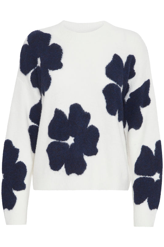 B Young Byomea Flower Jumper | Marshmallow Mix