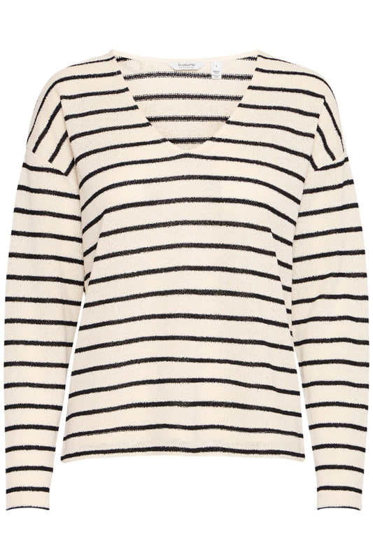 B Young Bysif Stripe Pullover | Birch Mix