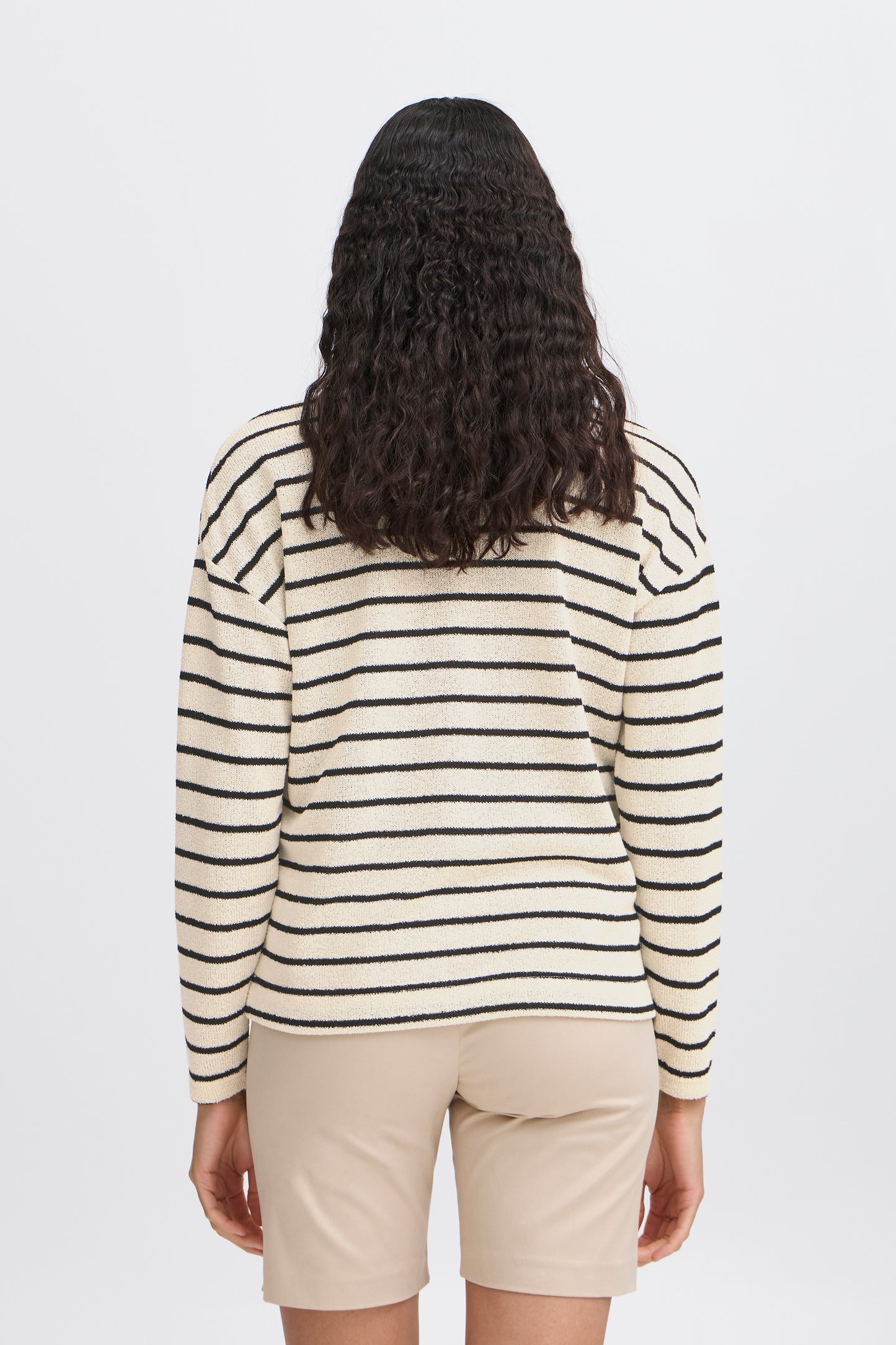 B Young Bysif Stripe Pullover | Birch Mix