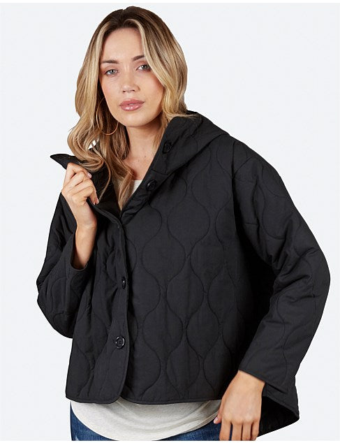 Eb & Ive Ribe Hood Jacket | Ebony