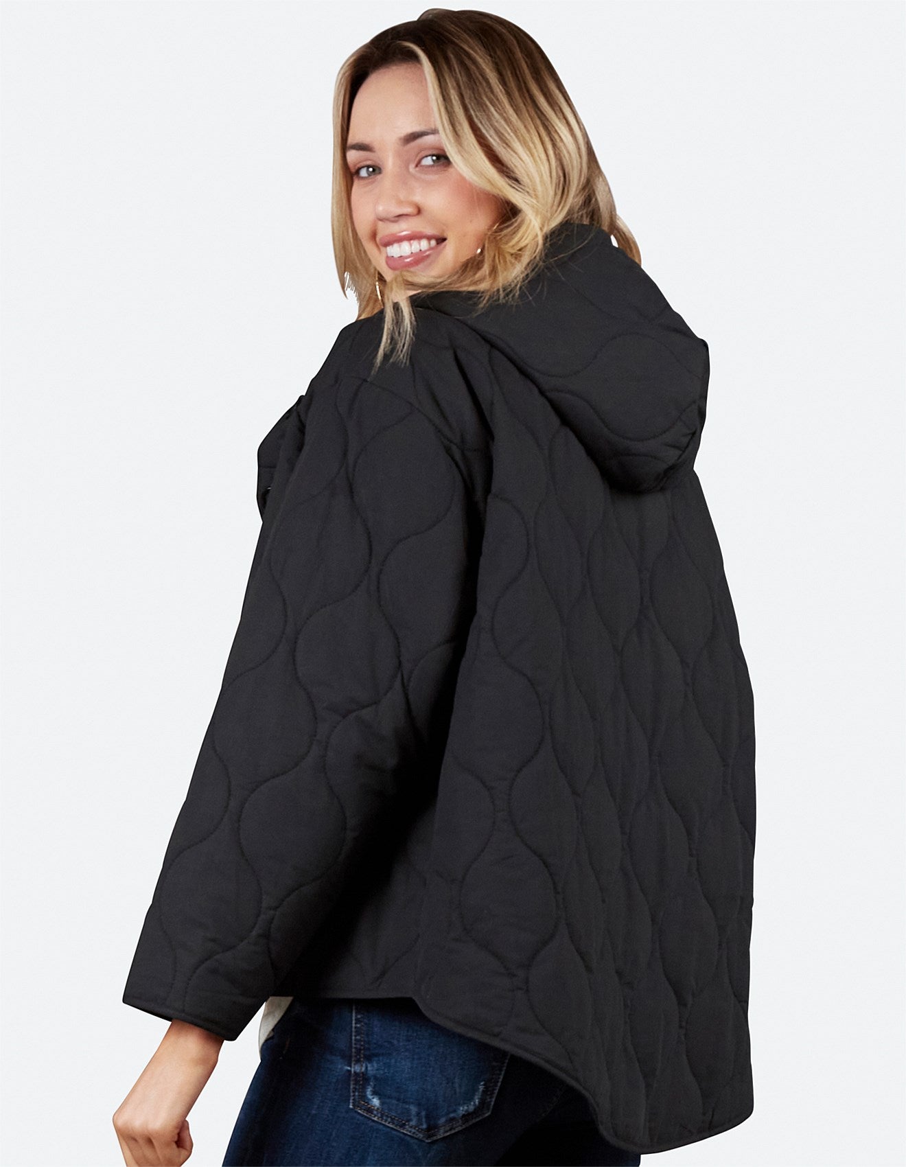 Eb & Ive Ribe Hood Jacket | Ebony