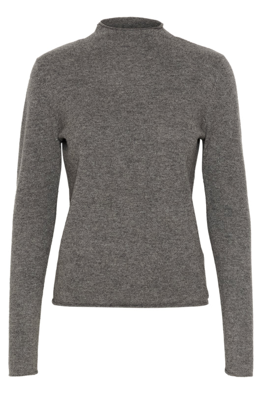 Soaked in Luxury Molina Mockneck Pullover | Grey Melange