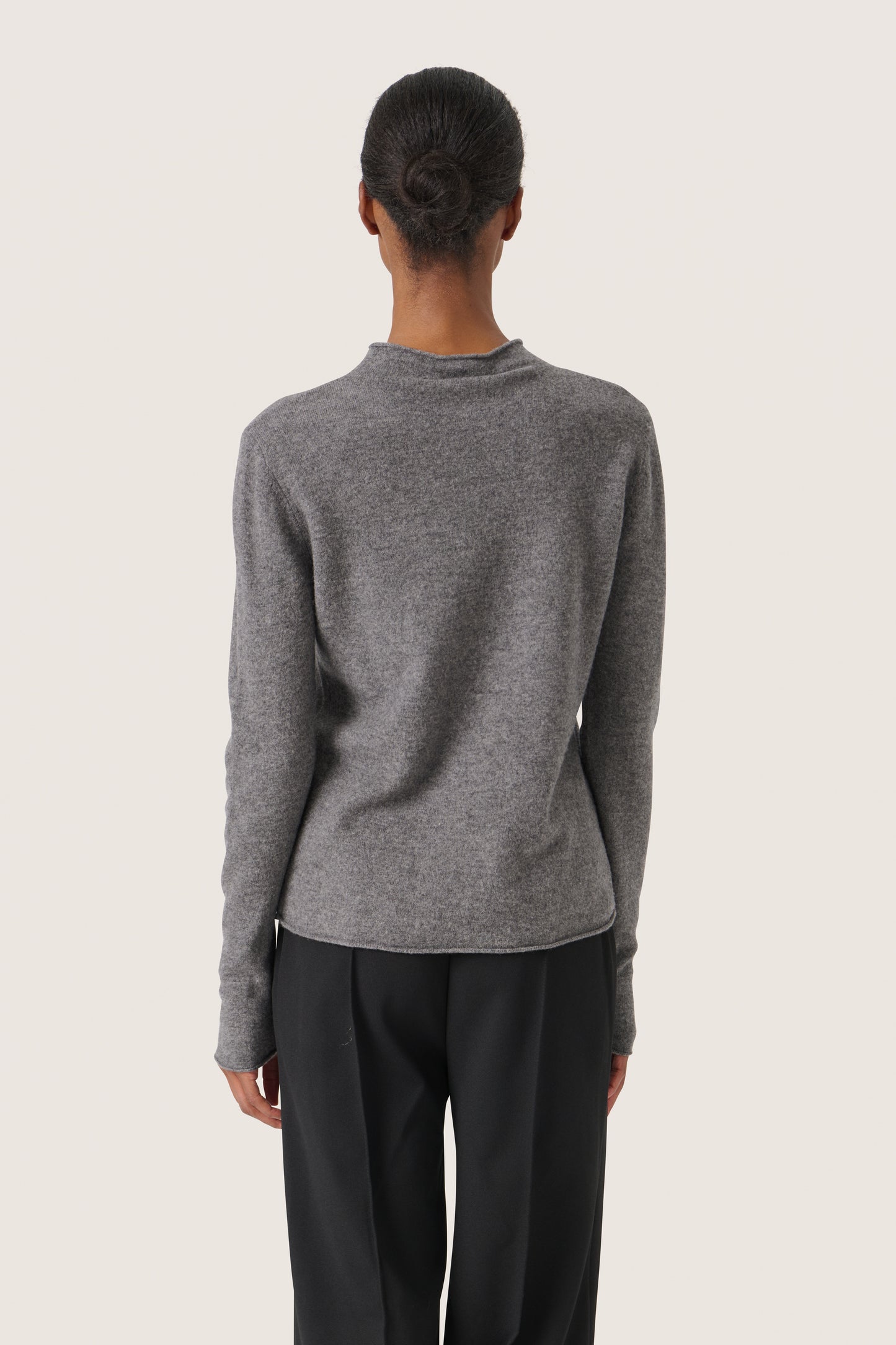 Soaked in Luxury Molina Mockneck Pullover | Grey Melange