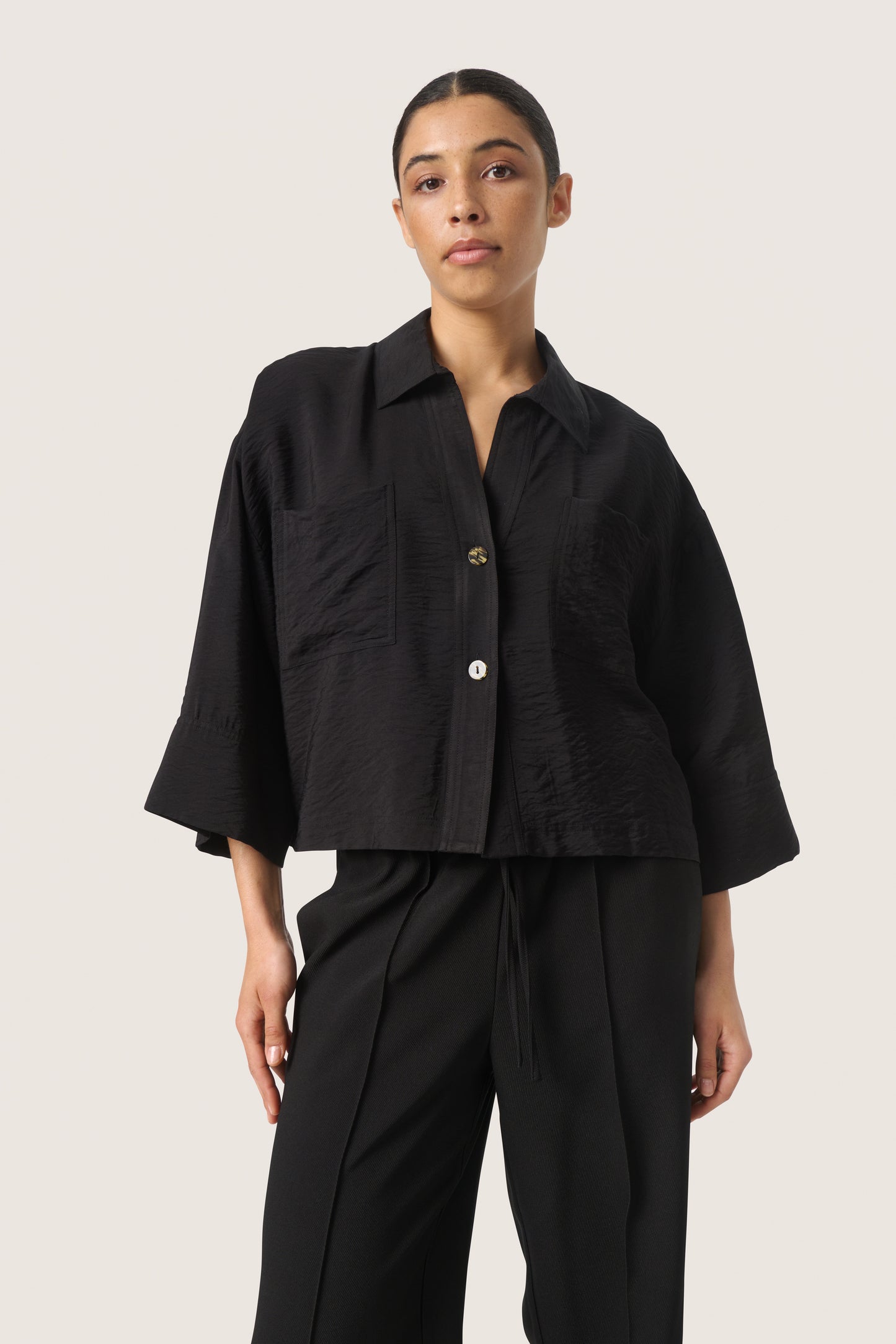 Soaked in Luxury Sija Shirt | Black