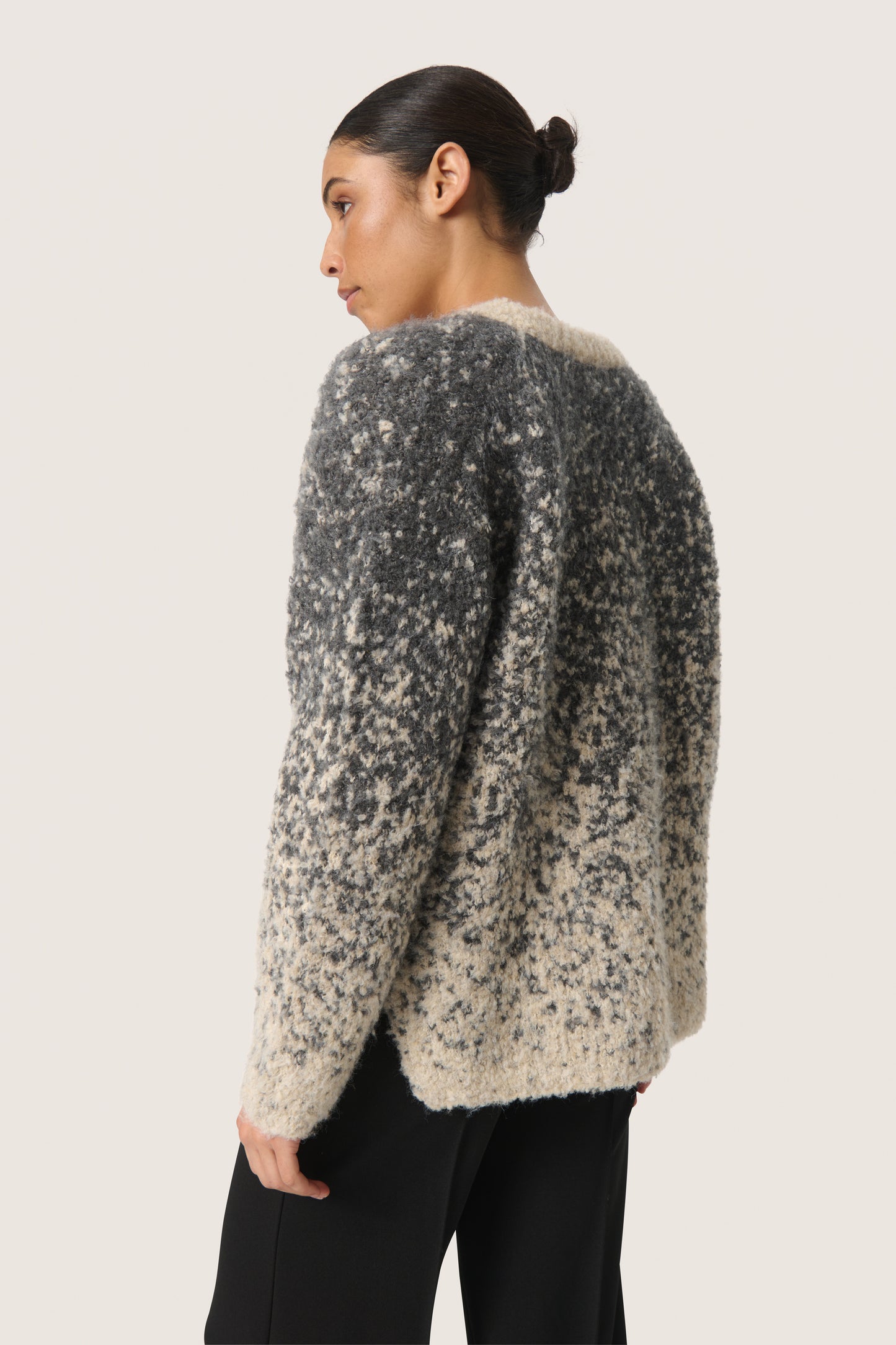 Soaked in Luxury Venessa Pullover | Oatmeal & Grey Jacquard