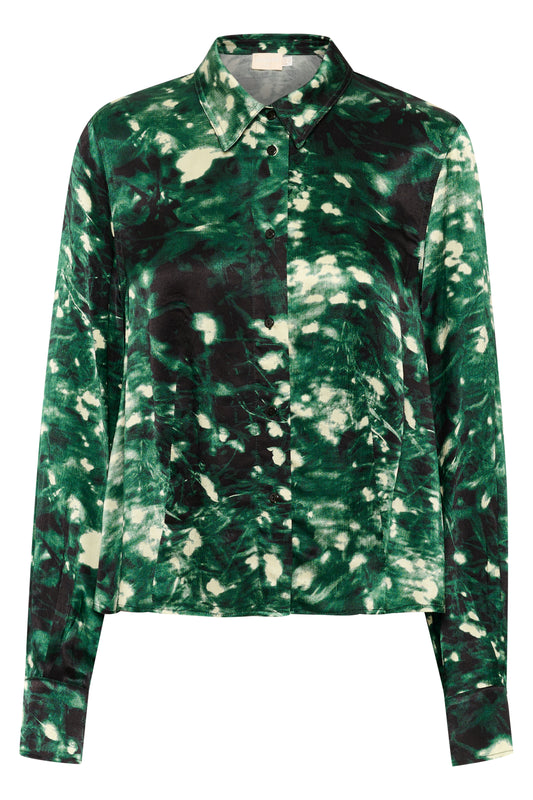 Soaked in Luxury Miria Shirt in Rain Forest Splash Print