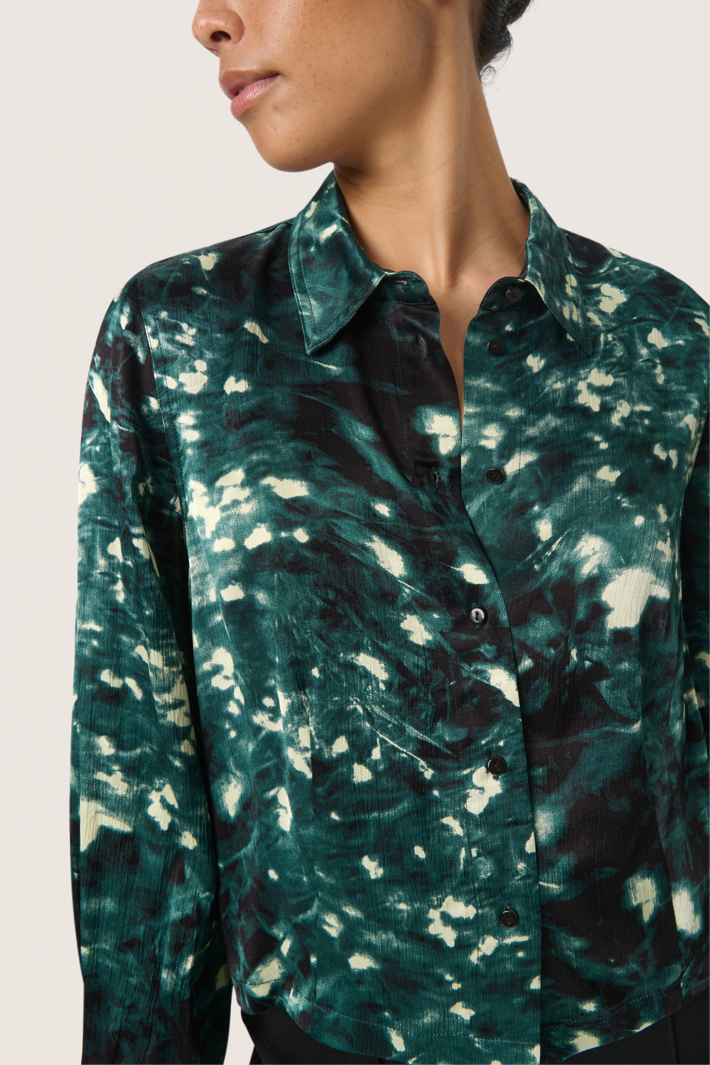 Soaked in Luxury Miria Shirt | Rain Forest Splash Print