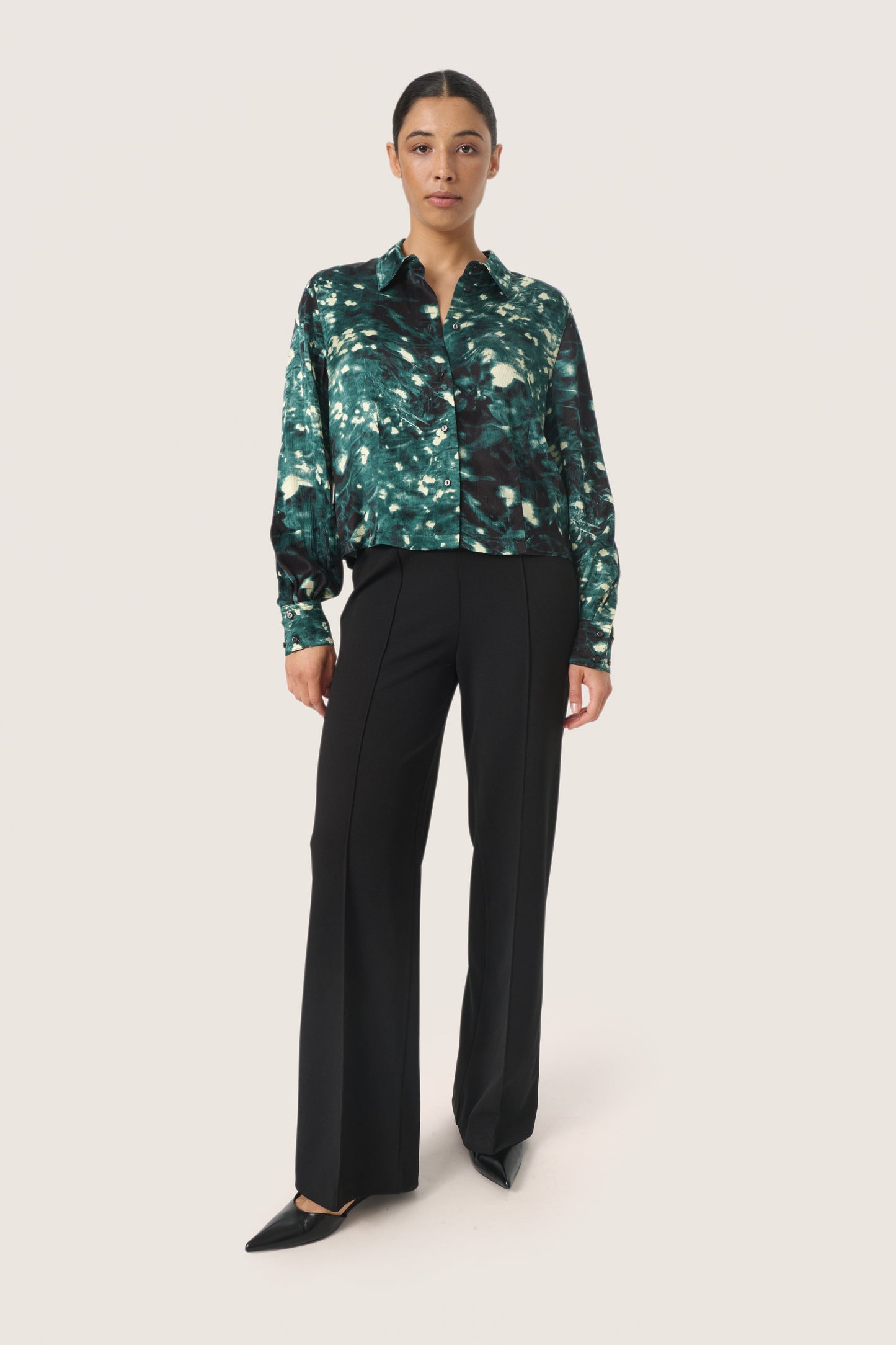 Soaked in Luxury Miria Shirt | Rain Forest Splash Print