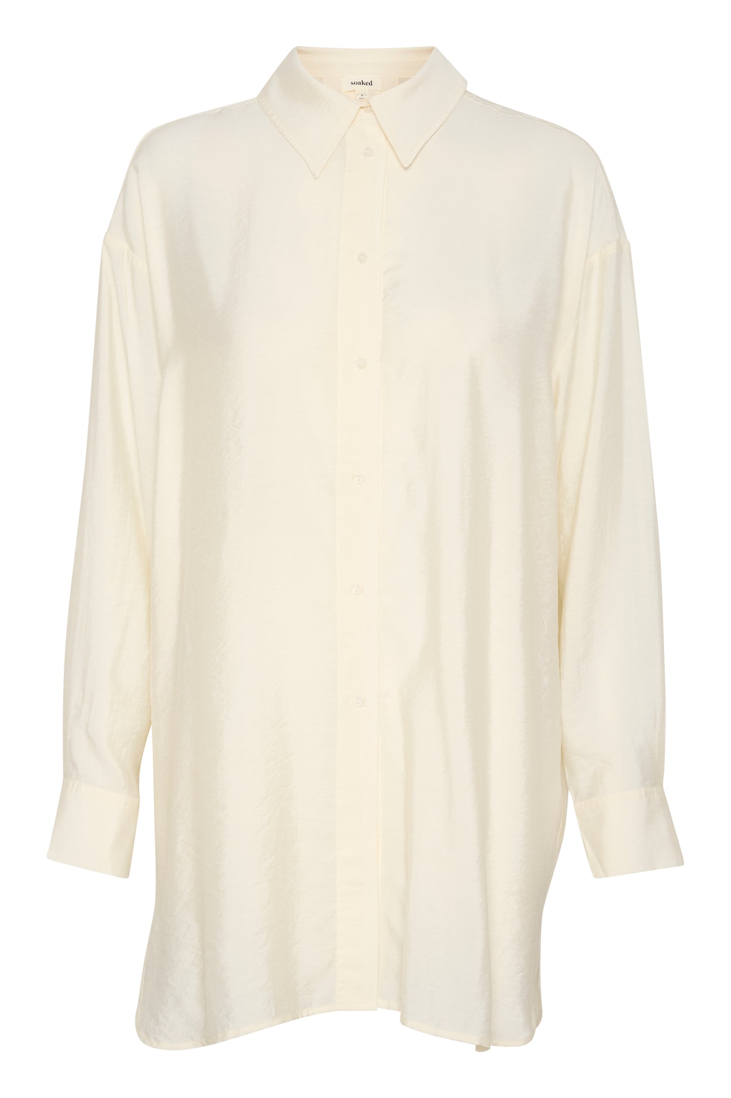 Soaked in Luxury Leodora Long Shirt | Whisper White