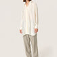 Soaked in Luxury Leodora Long Shirt | Whisper White