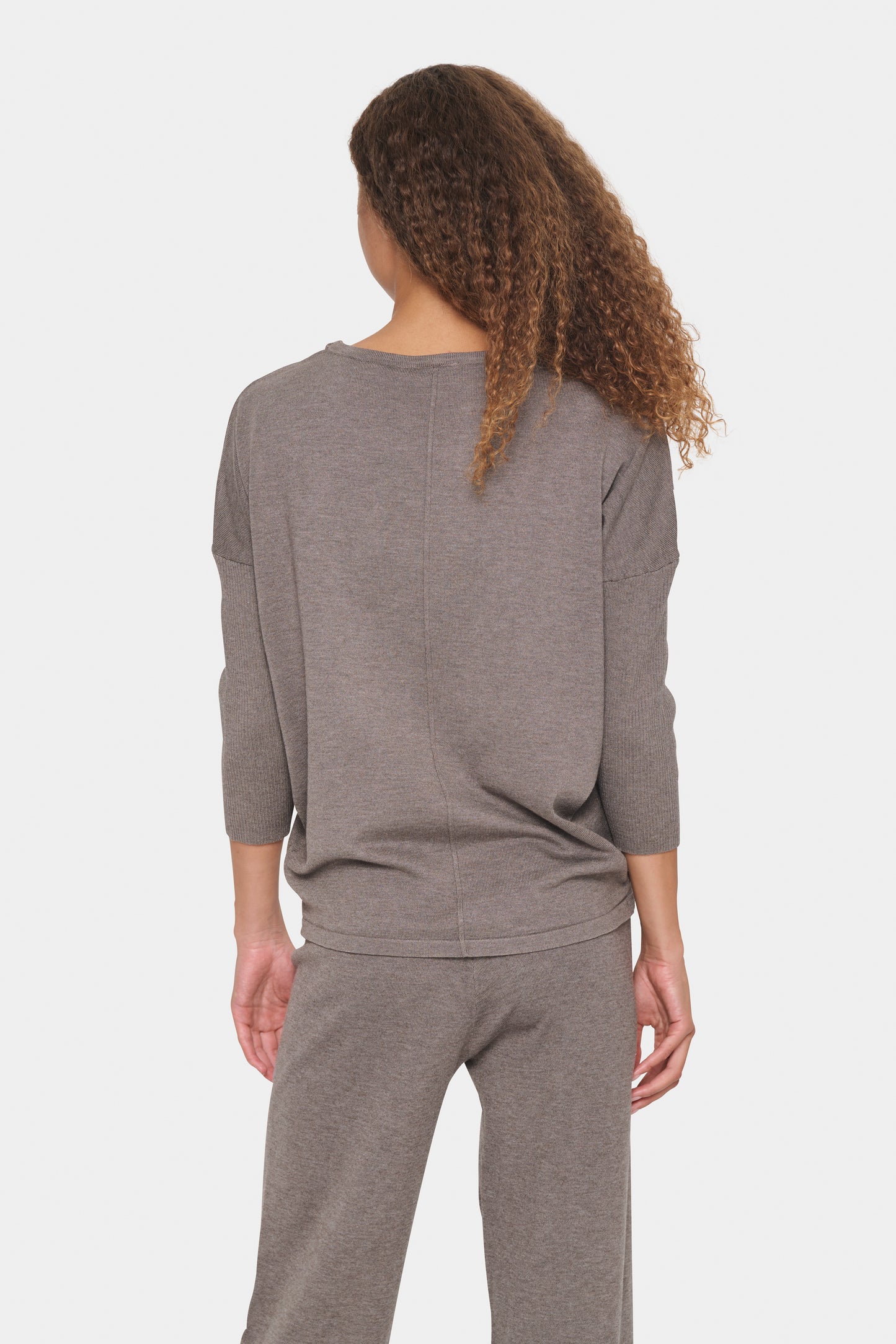 Saint Tropez Mila Round Neck Jumper | Iron Melange