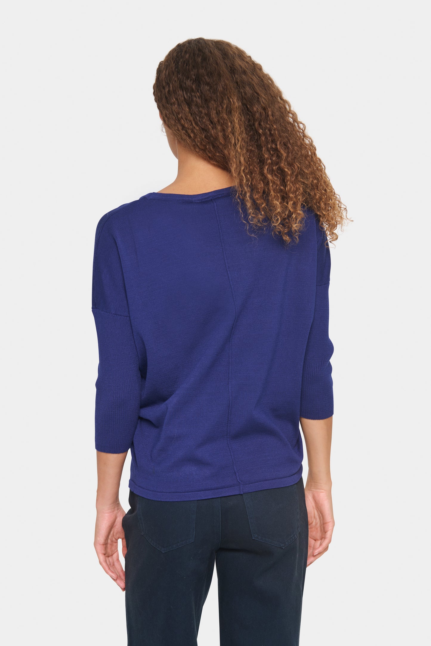 Saint Tropez Mila Round Neck Jumper | Midnight Sail