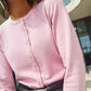 Saint Tropez Mila Round Neck Cardigan | Pink Nectar