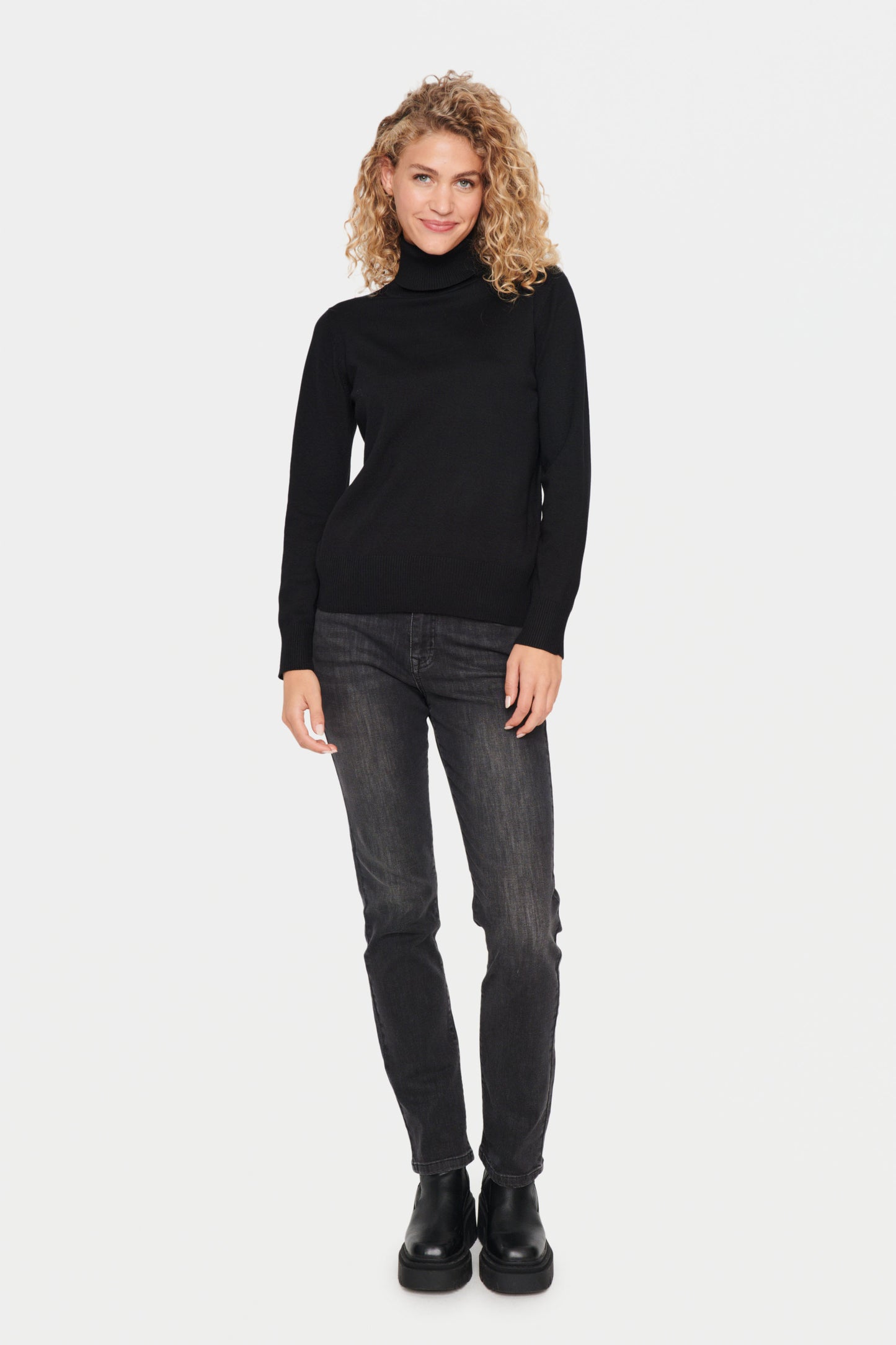 Saint Tropez Mila Rollneck Pullover | Black