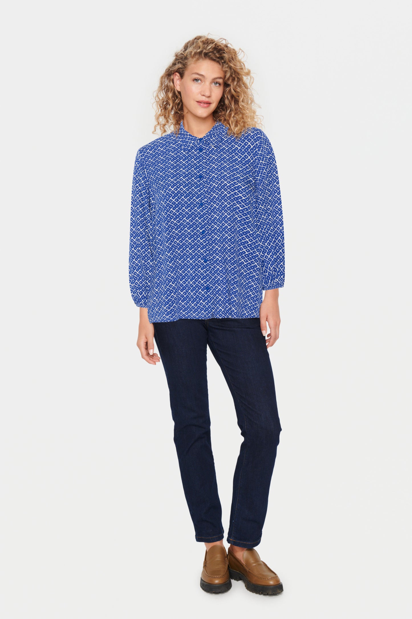 Saint Tropez Palavi Shirt | Surf Blue Tiles